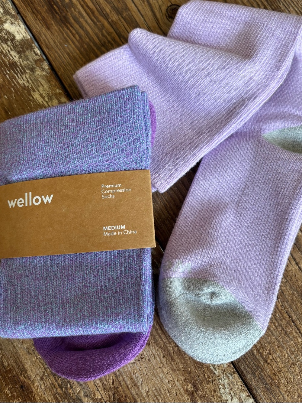 Wellow Women's Lavender Premium Compression Socks Bamboo